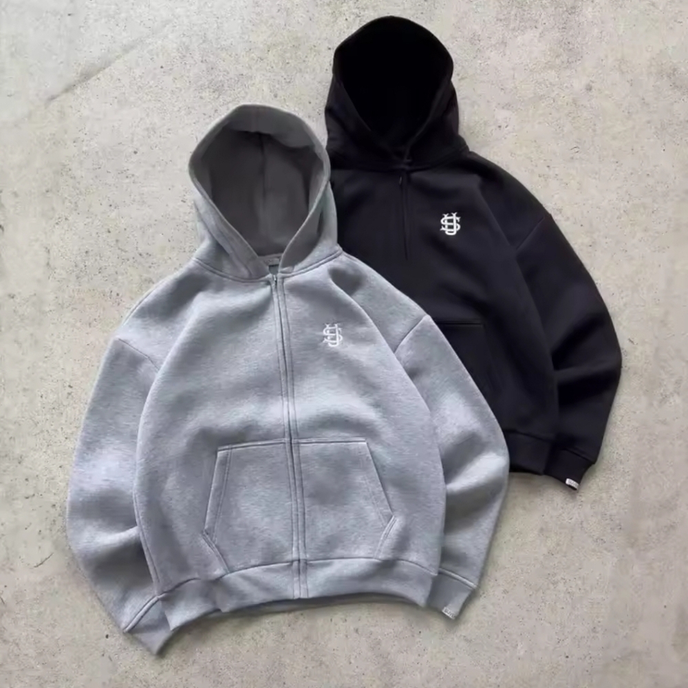 Gray and Black Hoodies with Logo